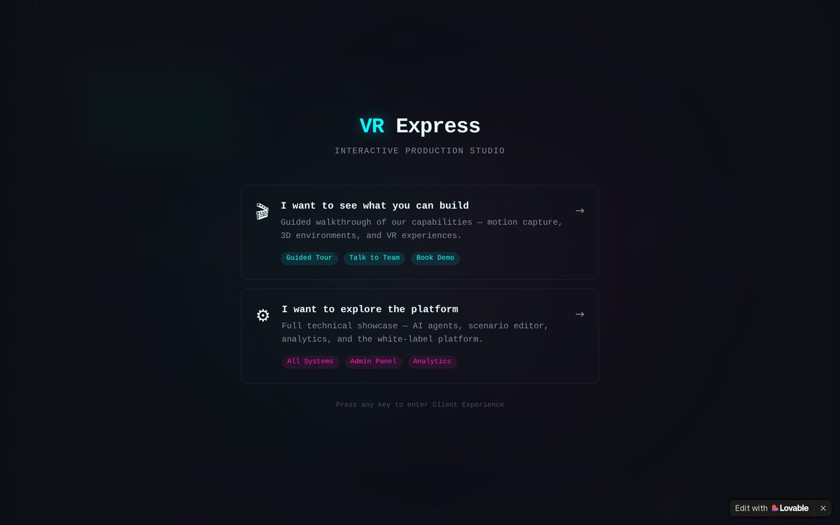 VR Studio Explorer